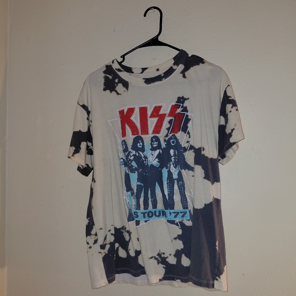 Kiss US Tour 77 Tan & Gray T-shirt